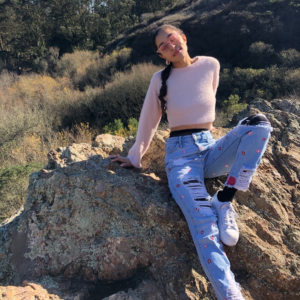 24/0 Painted Distressed High rise Hollister Jeans